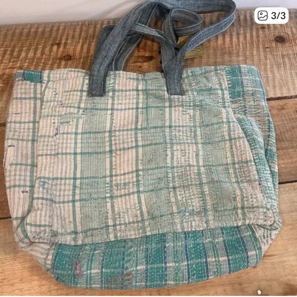 Free People - We The Free Kantha Sashiko Tote. NWT - Picture 3 of 3